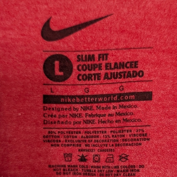 Philadelphia Phillies Shirt Women Nike Large Red Slim Fit Short Sleeve - Picture 5 of 6